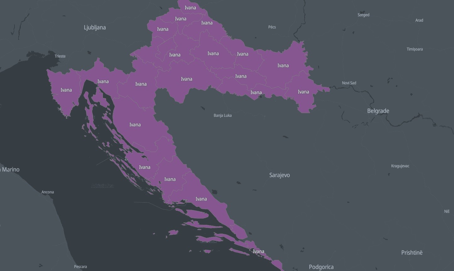 Popularnost Se Mijenja Ova Zanimljiva Karta Donosi Najčešća Imena U